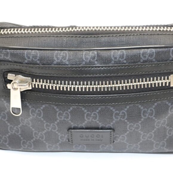 Gucci Soft GG Supreme Monogram Web Belt Bag - Black/Grey - Picture 4 of 16